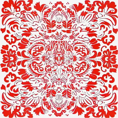 卡通中国风剪纸红色窗花素材图片免费下载千库网