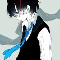 动漫头像,灰色为主,蓝色也行,侧身