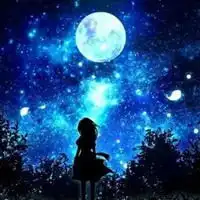 紫色星空动漫头像男生晒