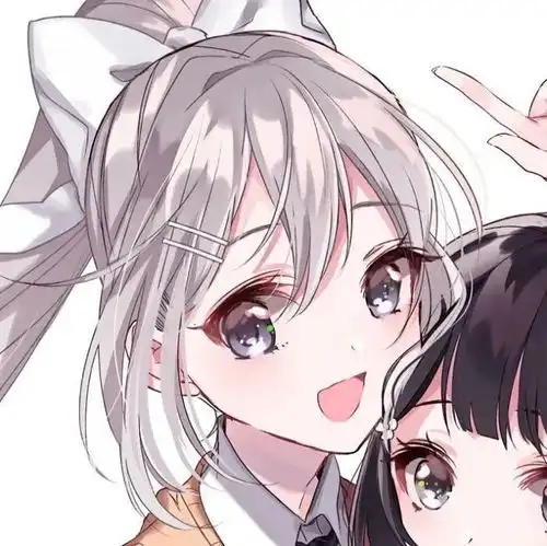 超纯净的蓝紫色双人闺蜜头像