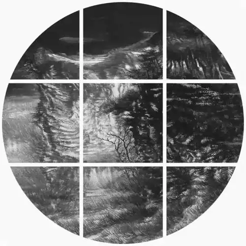 山水画名家李晓松画乃心印月下观山太行系列之三