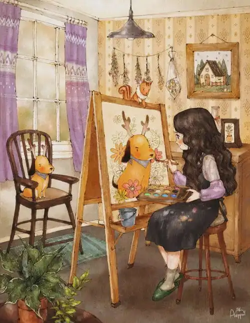 他的画风堪比宫崎骏,画面美如仙境