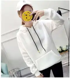 抓绒加厚2017韩国秋冬新款纯色连帽套头学生女士卫衣女上衣女装