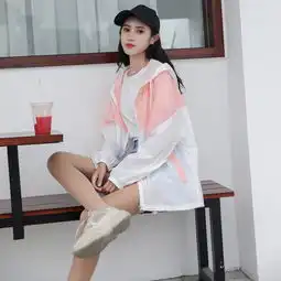 唯领服饰大码女装胖mm2019夏季薄款户外防晒衣女士短款外搭长袖印花连帽宽松洋气外套蓝色s蜜芽,中国领先的进口母婴限时特卖商城