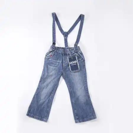 liguo力果童装女童背带牛仔长裤校园金秋系列l093420530