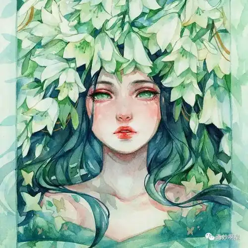 唯美水彩人物插画作品,画面美翻