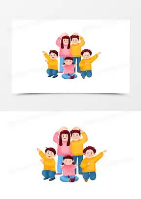 一家五口卡通图片头像