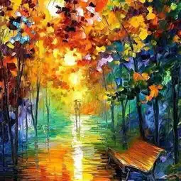 文艺油画风景头像情头暖色调