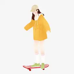 时尚潮流滑板女孩图片素材其他格式下载动漫人物大全