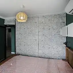 绿色卧室装修效果图,颜色系是绿色空间设计是卧室的家装风格效果图片