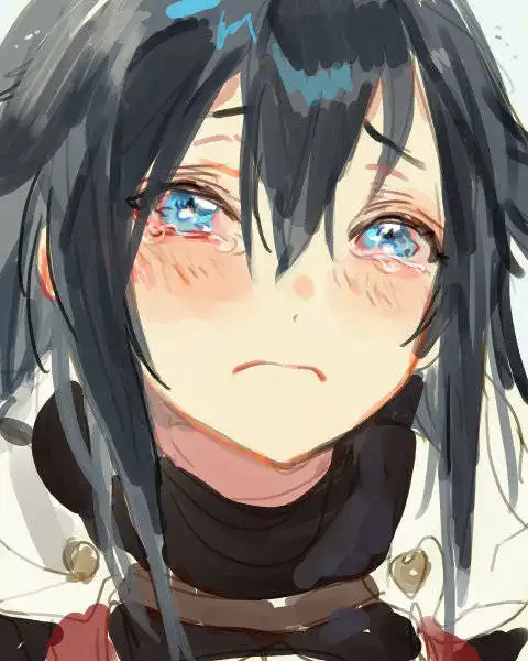 画师绘制的人物哭颜,融化了