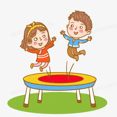 手绘卡通玩蹦床的小孩插画元素png图片素材免费下载手绘png30003000像素