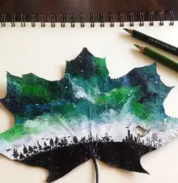 波兰艺术家在落叶上创作绝美风景画