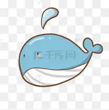 清新手绘蓝色小鲸鱼插画素材图片免费下载千库网