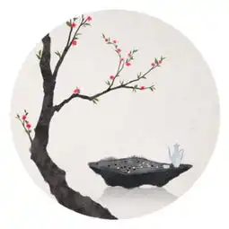 水墨古风风景头像圆形有意境我要笑着看你怎样付出代价