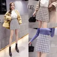 羊毛建筑半身裙