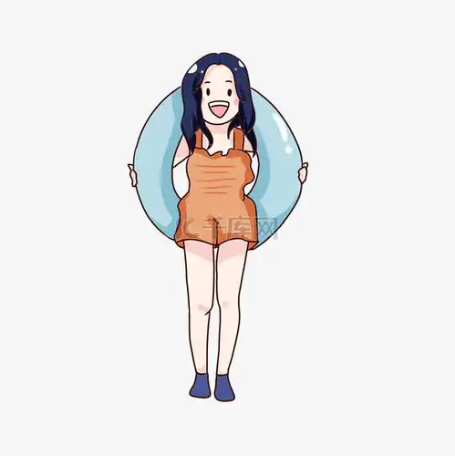 卡通夏日游泳女孩素材图片免费下载千库网