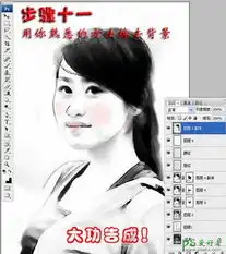 photoshop把普通小姑娘的照片制作成黑白水墨画效果7