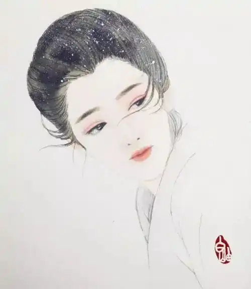 一组手绘水彩女孩,古风现代都有丨水彩人物插画欣赏