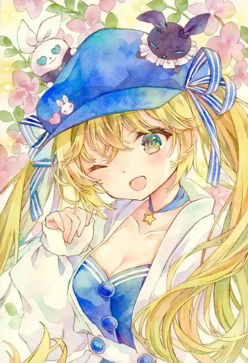 水彩插画日系二次元动漫女孩太太的画风太喜欢了收藏