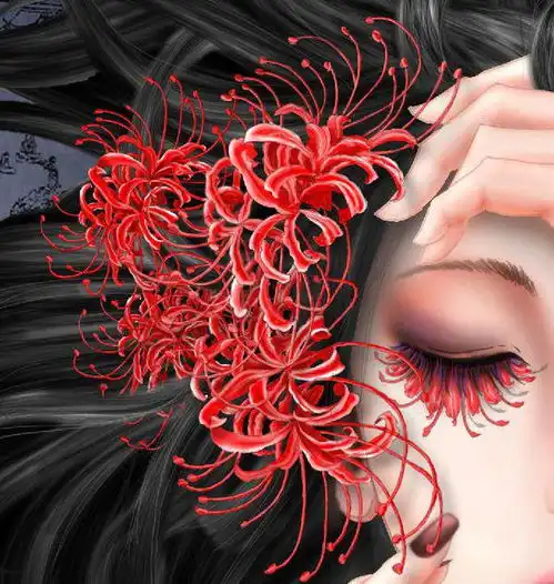 古风黑彼岸花头像女生