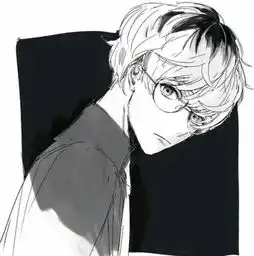 黑色侧脸头像男动漫系女