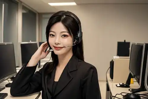 电脑女性客服人物肖像摄影图摄影图下载至来源处
