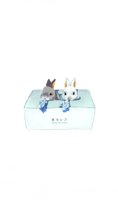 插画可爱白色清爽简洁手绘平铺壁纸