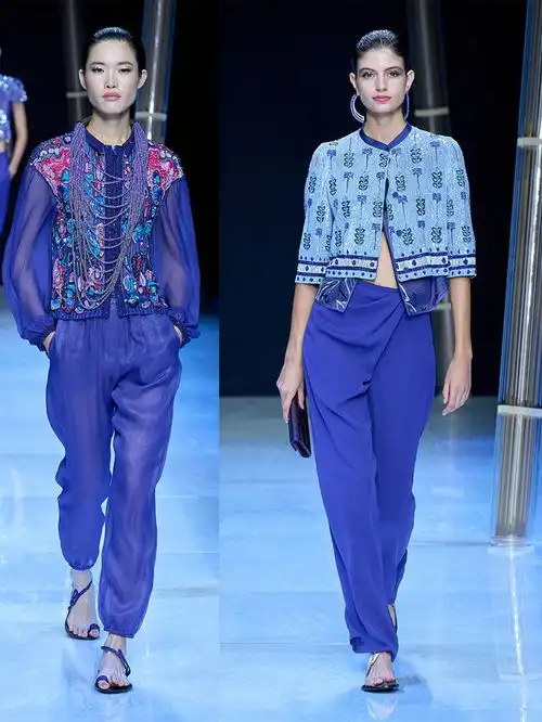 giorgioarmani2023春夏系列,蓝色系的清冷优雅