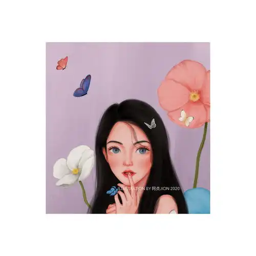 少女系列头像可爱插画