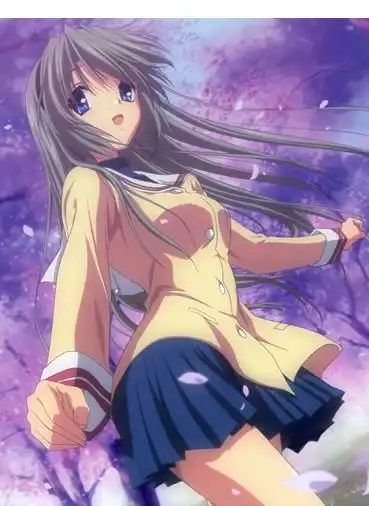 谁有一张银白色头发,紫色眼眸的长发动漫女孩图片