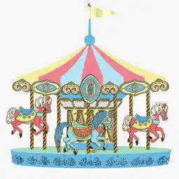 漂亮卡通旋转木马素材图片免费下载高清卡通手绘png千库网图片编号4372006