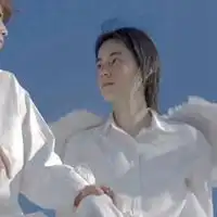 真人情侣头像双人同框两张蓝色系真人情头双人