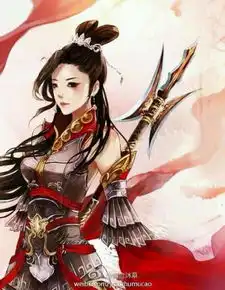 求古风图,一女子拿着长枪的图古风的哦ω