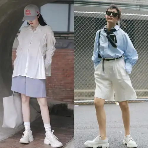 小黑裤已经过时了,今年流行的是百慕大短裤,显瘦显高又百搭