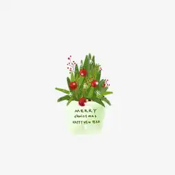 圣诞节绿色系松树红果雪花花盆手绘图片素材其他格式下载动漫人物大全