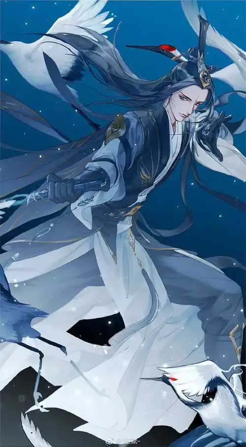 古风蓝色系清冷男子