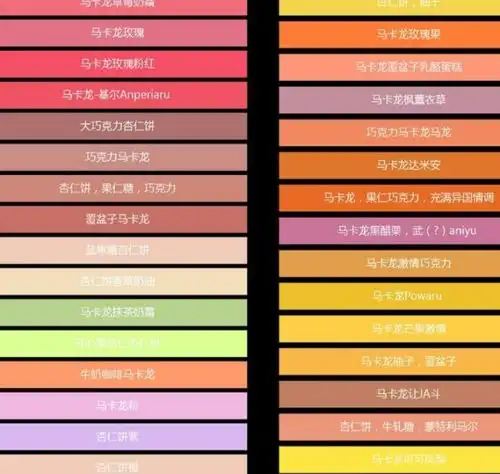 马卡龙色系有哪些颜色