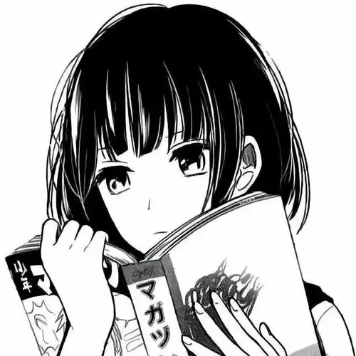 黑色系动漫女头像高清句