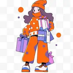 手绘卡通橙色衣服女孩图片手绘卡通橙色衣服女孩图片素材免费下载千库网