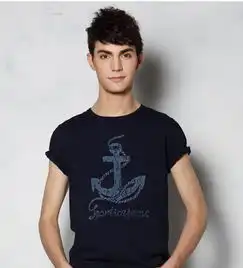 sportica斯波帝卡夏装新品男士时尚纯棉航海系圆领短袖t恤s103513