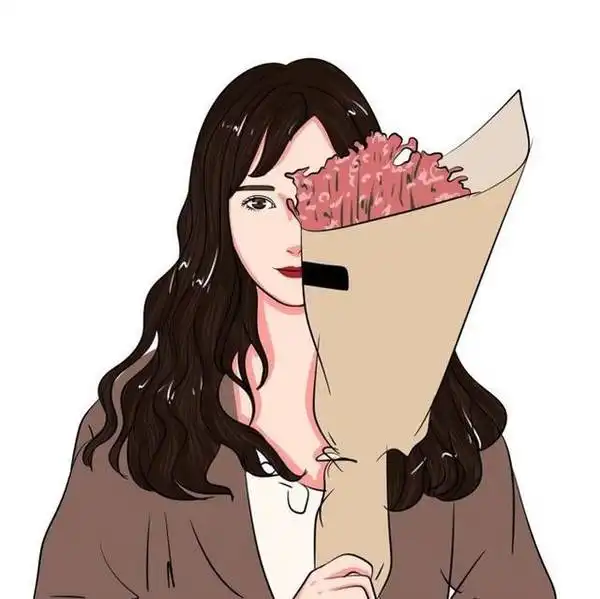 手捧花动漫女孩头像