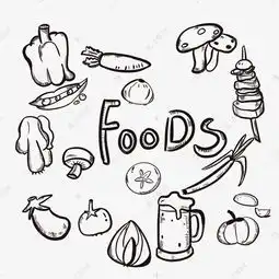 食物黑白线稿素材图片免费下载千库网