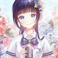 动漫美少女图片淡紫色淡紫色的可爱动漫少女图片