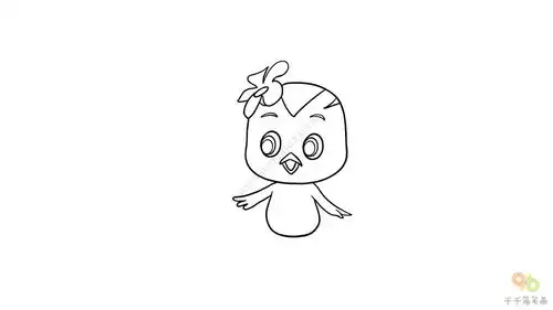 萌鸡小队朵朵简笔画步骤图