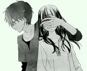 求一张动漫图片,男抱女,