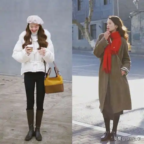 韩系欧尼元气穿搭棉服大衣气质温婉