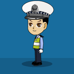 卡通版公安交警交通安全提示动态图