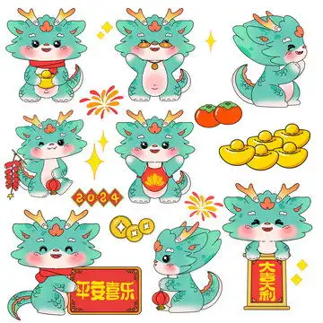 卡通小女孩四方连续印花