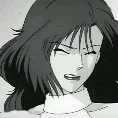 动漫丧系头像女黑白